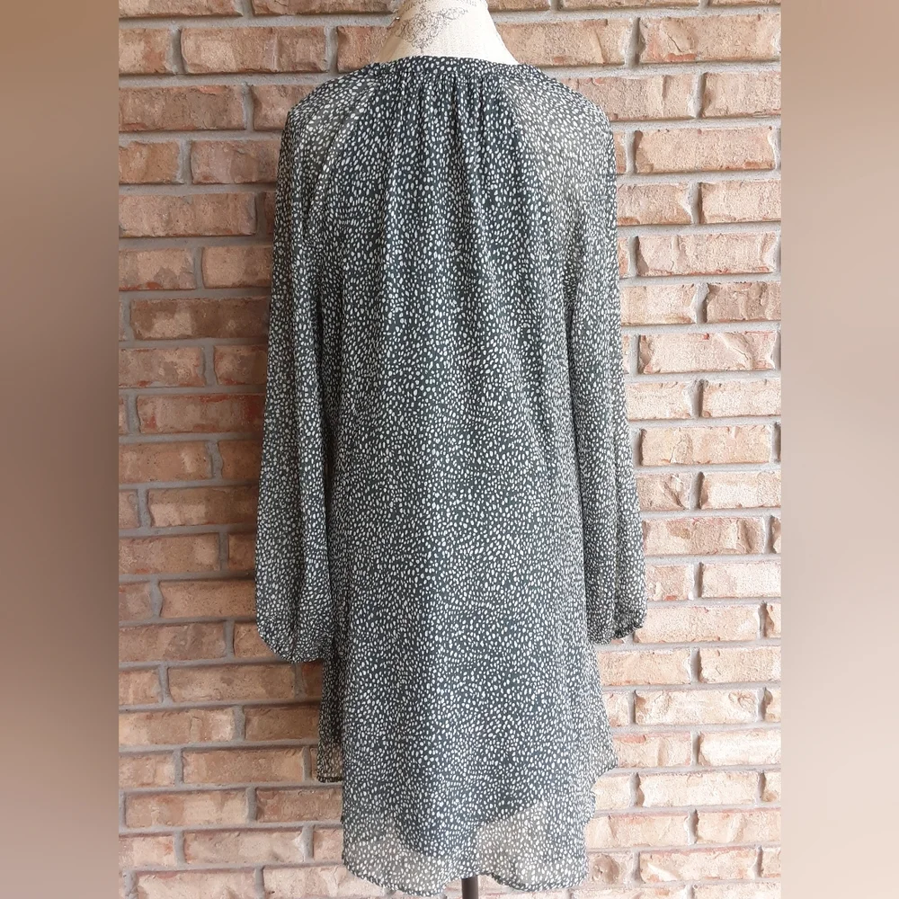 Joie Limited Edition Boho Baloon Sleeve Flowy Semi Sheer Dress.